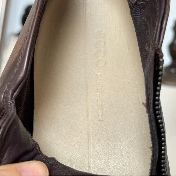 ECCO Soft 7 Brown Leather Zip Ankle Booties Women’s Size 41/ US 10.5 - Like New! - Picture 8 of 9